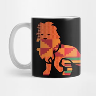 Lion Animal with African Kente Pattern Mug